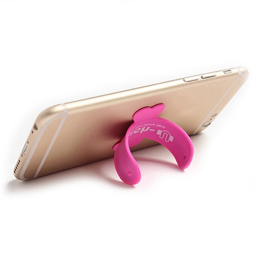 Universele siliconen one touch flip standaard roze