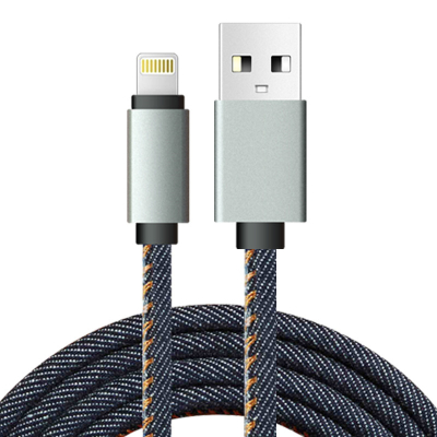 iPad Lightning kabel 1 meter spijkerstof