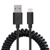 Gekrulde Lightning kabel 1 meter zwart