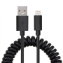 Gekrulde Lightning kabel 1 meter zwart