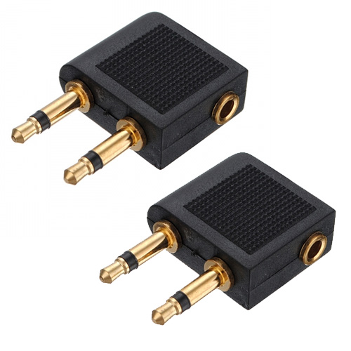 Vliegtuig adapter koptelefoon (2 stuks)