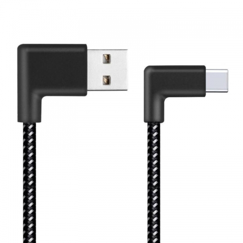 Nylon haakse USB-C naar USB kabel 20 centimeter