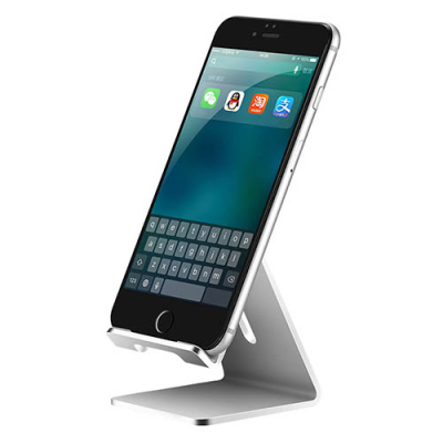 Aluminium smartphone standaard zilverkleurig