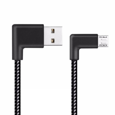 Nylon haakse micro USB naar USB kabel 20 centimeter
