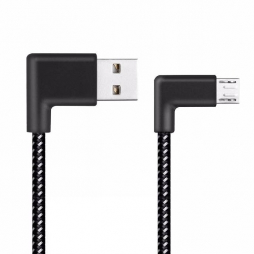 Nylon haakse micro USB naar USB kabel 20 centimeter