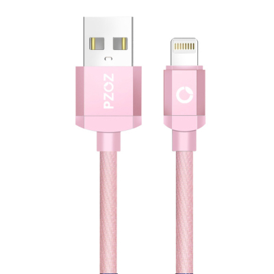 PZOZ nylon Lightning kabel 2 meter roze