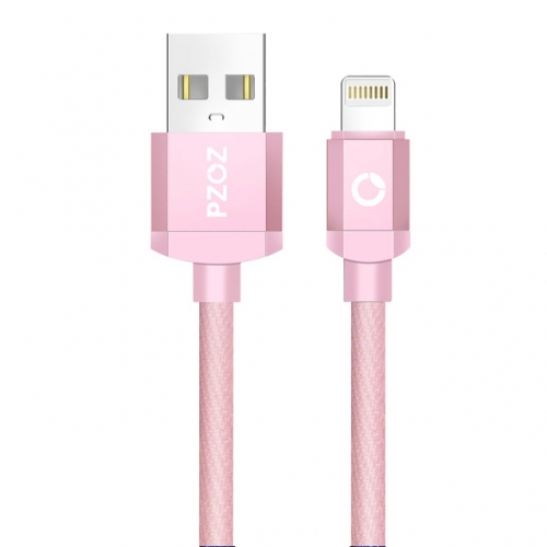 PZOZ nylon Lightning kabel 2 meter roze