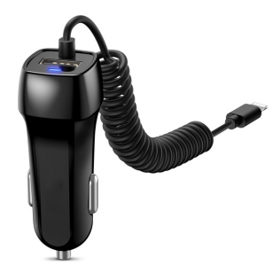 Autolader Lightning &amp; USB zwart