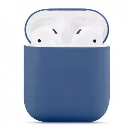 Siliconen beschermhoes voor AirPods 1 en 2 oplaadcase blauw