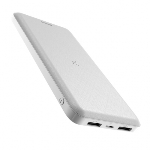 Baseus PowerBank 10.000 mAh - QI en duo USB wit