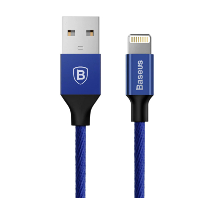 Baseus Yiven nylon Lightning kabel 60 centimeter blauw