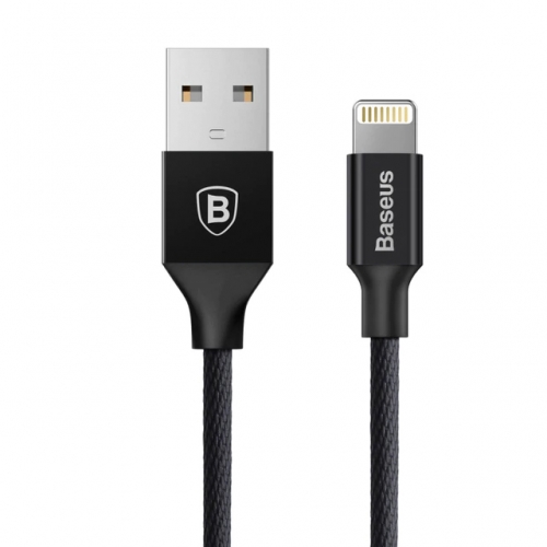 Baseus Yiven nylon Lightning kabel 3 meter zwart