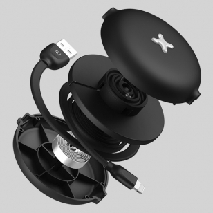 Lightning naar USB kabel oprolbaar wit