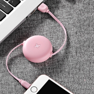 Lightning naar USB kabel oprolbaar wit