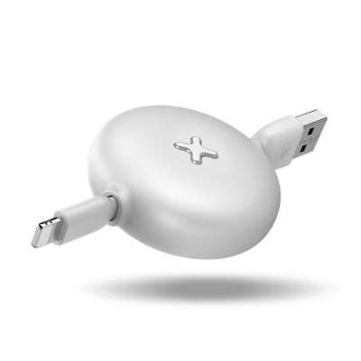 Lightning naar USB kabel oprolbaar wit