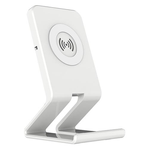 Telefoonstandaard met draadloze QI oplader wit