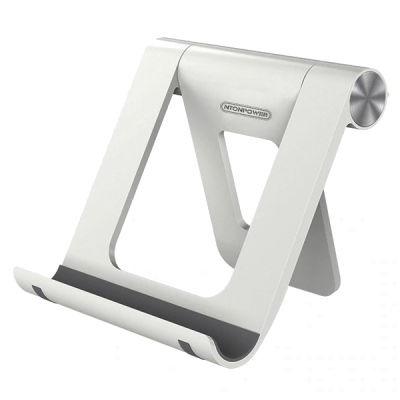 Universele bureaustandaard smartphone/tablet inklapbaar wit