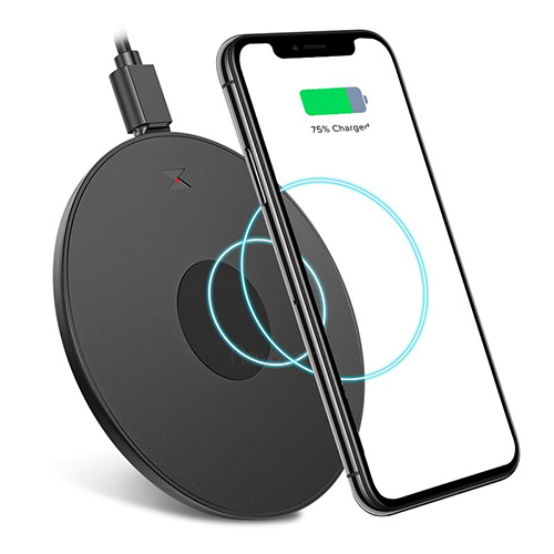 QI draadloze oplader 10W rond zwart