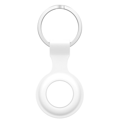 Witte siliconen sleutelhanger voor AirTag