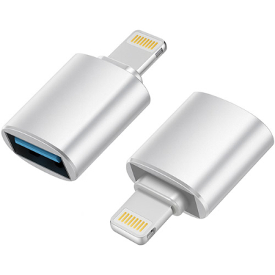 Lightning naar USB 3.0 OTG adapter grijs